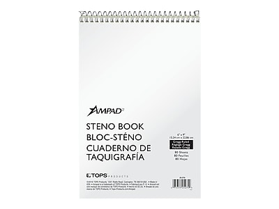2 BAZIC Steno Notebook 6/" X 9/" White Sheet Gregg Ruled Office Notepad Perforated